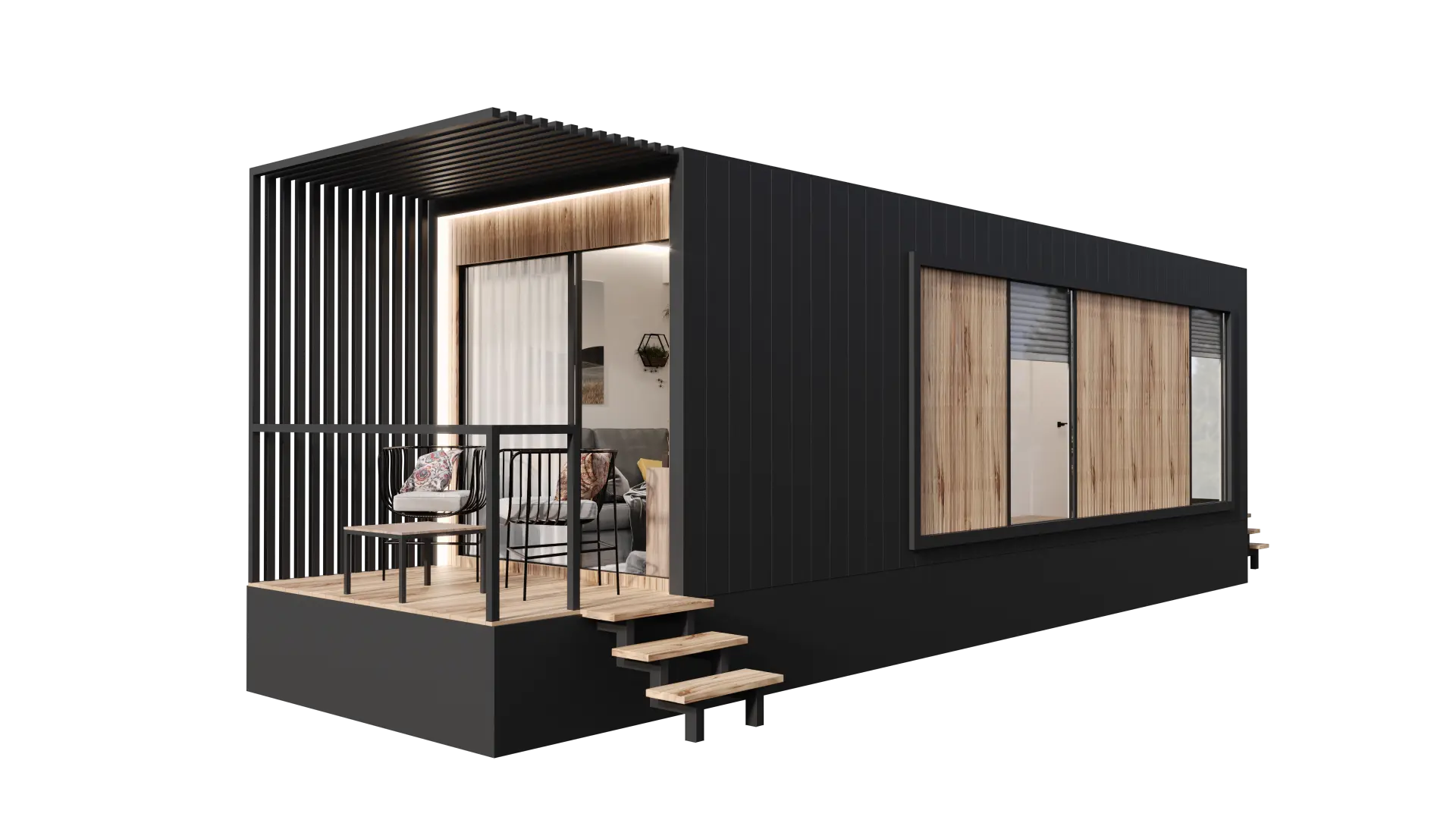 Tiny House, Container Haus, Modulhaus, Minihaus, 21,78 m² , zweistöckiges  - Modell D